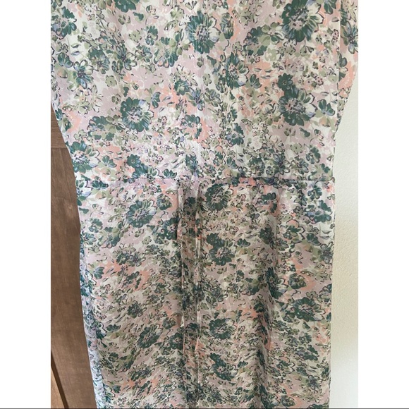 LC Lauren Conrad Floral Shirttail-Hem Maxi Dress Size 12 Pink and Green - Picture 5 of 6